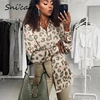Snican Leopard Print Blouse Women Spring Long Sleeve Turn Down Collar Office Ladies Satin Shirts Blusas De Mujer Chemise Za 2022 ► Photo 1/6