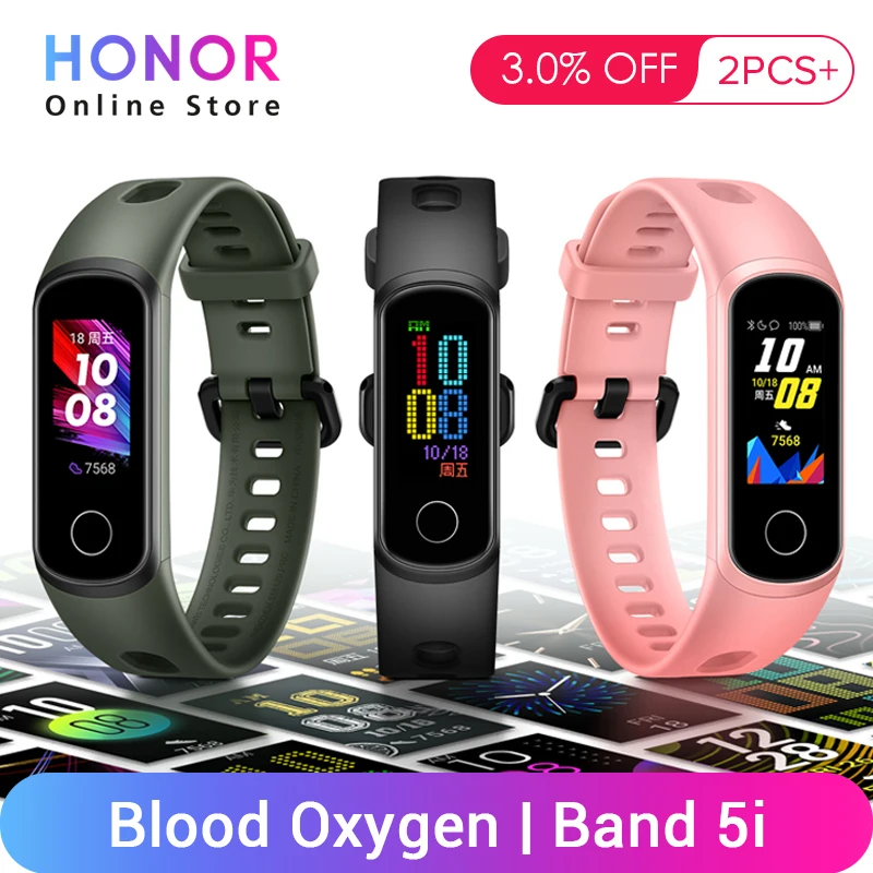 Huawei Honor Band 5i Wristband Smart Bracelet USB Charging Blood Oxygen Monitoring Sports Fitness 0.96&quot Touch Color Screen |