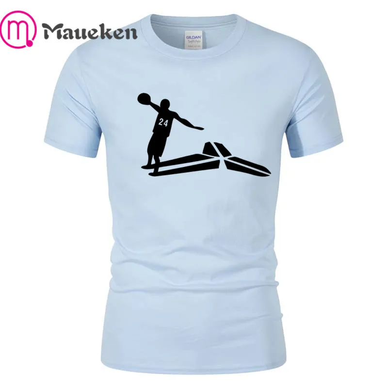 LIGHT BLUE kobe Bryant классный логотип футболка для мужчин с коротким рукавом хлопок О образным вырезом футболки для la 24 вентиляторы подарок - Цвет: LIGHT BLUE