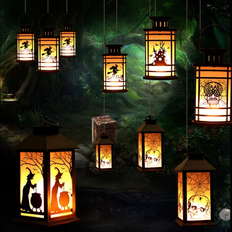 Halloween Flameless Candle Light Decorative Hanging Lantern