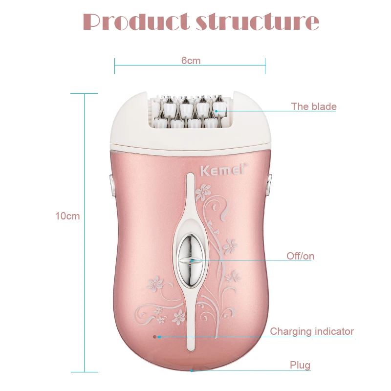 Kemei 3 в 1 эпилятор электрический прибор для удаления волос леди депилятор перезаряжаемые волосы бритва удаление для женщин Уход за ногами инструмент