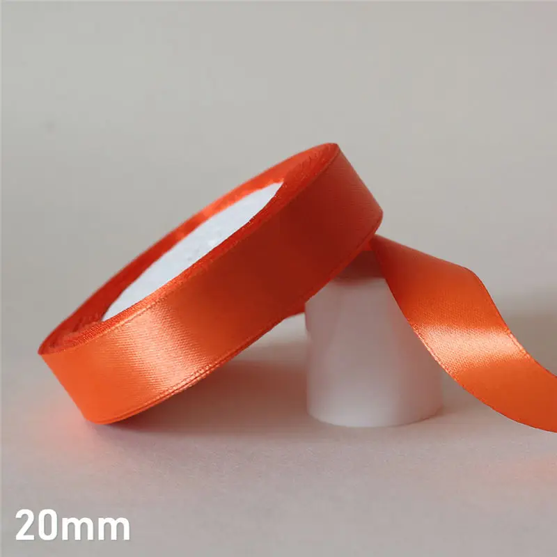 20mm 25 ярдов/6 мм-50 мм оранжевый красный Шелковый Атласный ленточный материал для поделок для выпускного вечера вечерние украшения Свадебная подарочная коробка упаковка аксессуары D7 - Цвет: 20mm