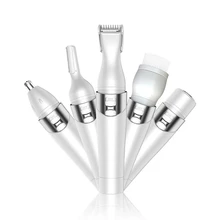 5 в 1 Женская электрическая бритва безболезненный IPX4 водонепроницаемый бикини триммер щетка для лица usb зарядка триммер для носа триммер для бровей Триммер для тела