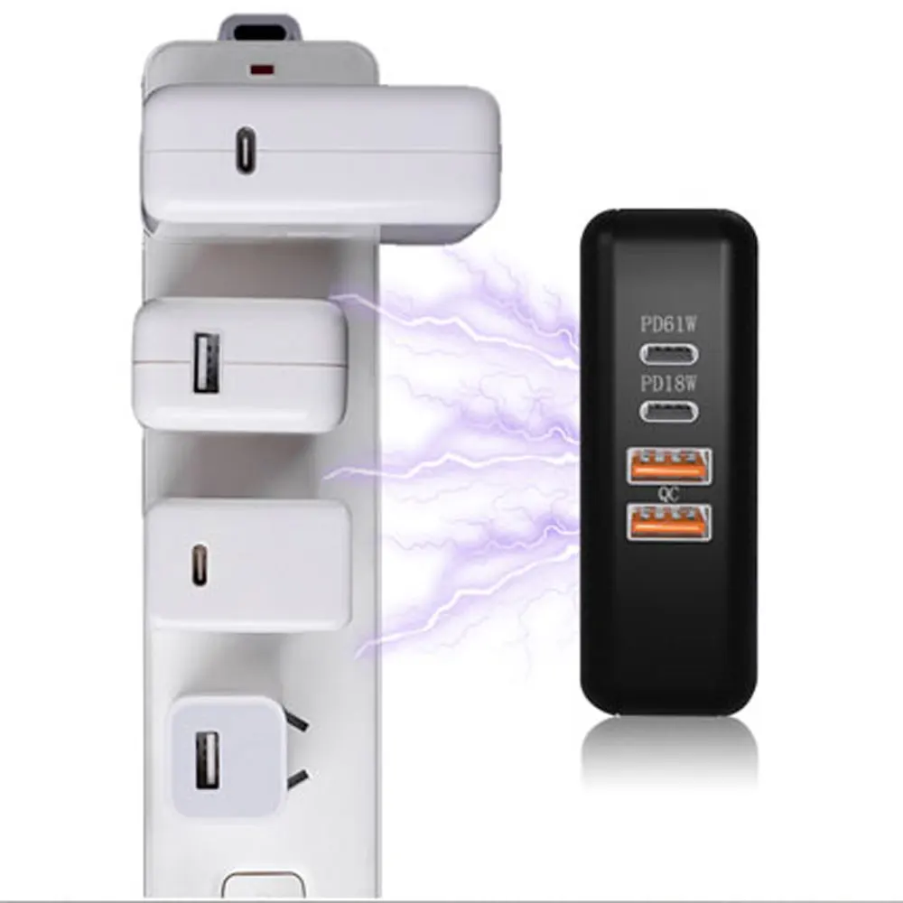 61 Вт США ЕС Великобритания PD usb type C зарядное устройство QC 3,0 питание для iPhone iPad hp Dell samsung S10 A50 A30 Matebook адаптер зарядное устройство