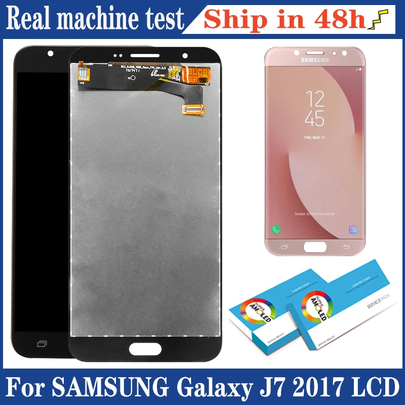 100% Оригинальный IPS 5 ''дисплей для Samsung Galaxy J7 V J727 SM-J727P J727V J727A Полный ЖК