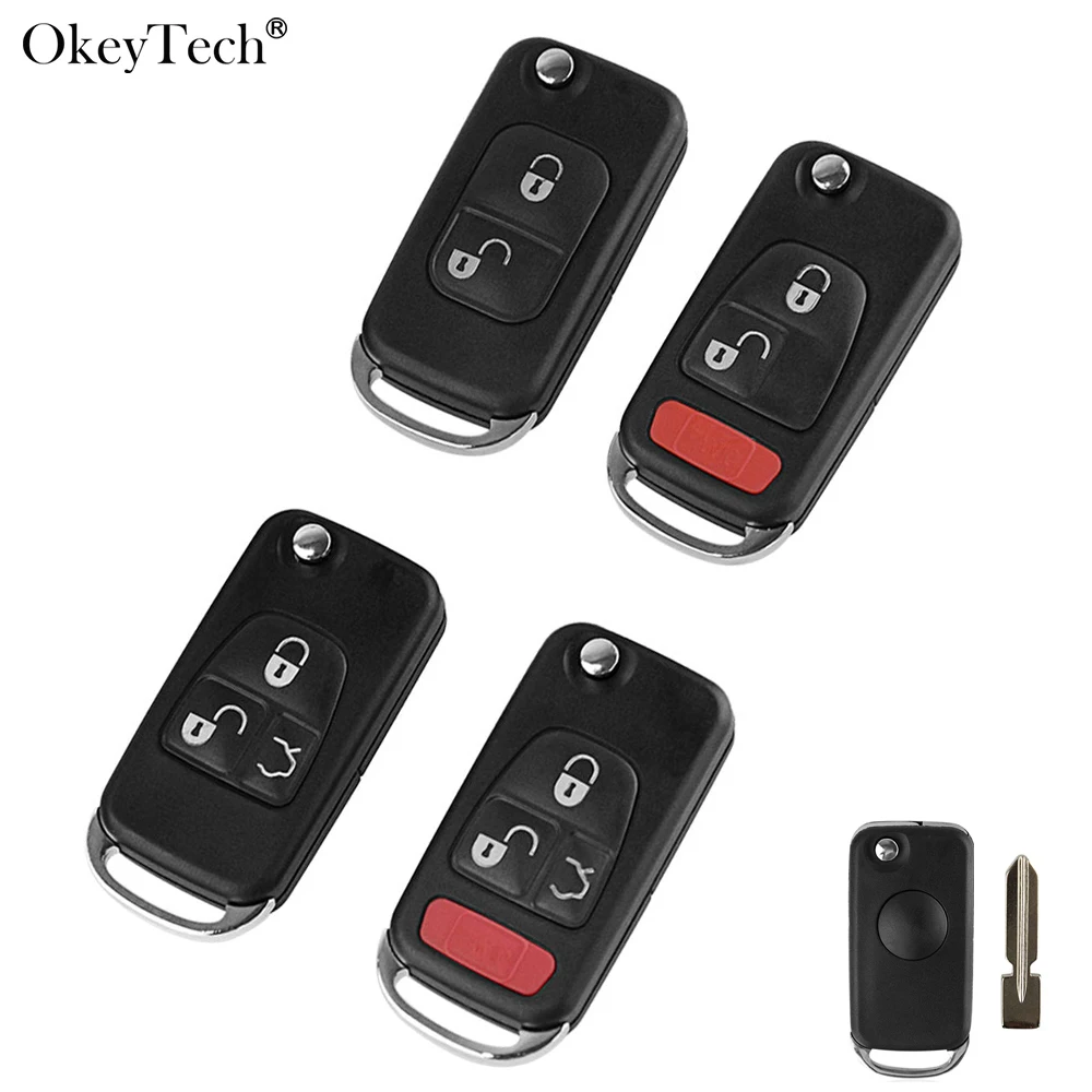 Okeytech 2/3 кнопки дистанционного ключа автомобиля чехол для Mercedes Benz SLK E113 A C E S W168 W202 W203 W124 B200 A160