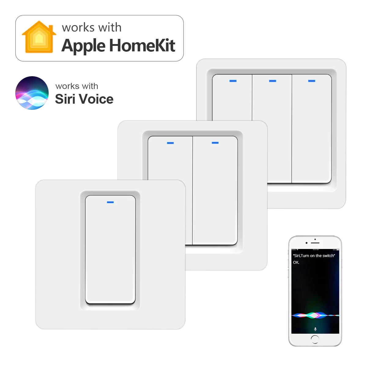 Умный выключатель Apple Homekit 1/2/3 клавиши 1 канал | Обустройство дома