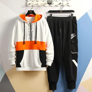 

Fashion Mens Sportswear Fashion Tracksuit 2019 New Two Pieces Set Suits For Spring Autumn