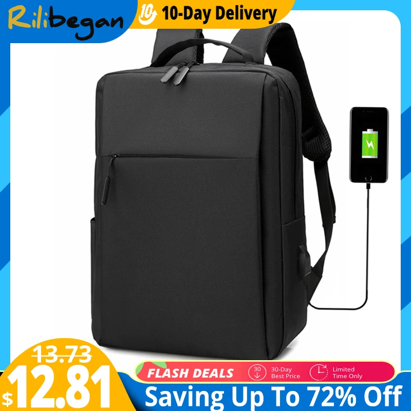Mochila para ordenador portátil de 15,6 pulgadas para hombre, de viaje para ordenador portátil de nailon morral, mochila escolar para carga de ordenador por Usb, impermeable