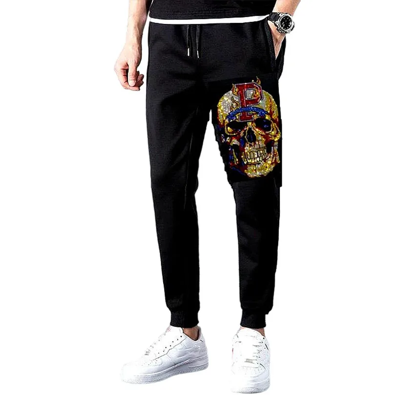 

Sweatpants Men Anime Skull Pants Fashions Joggers Pants Male Rhinestones Sweatpants Fitness Track Pants Men Sweat Trouser