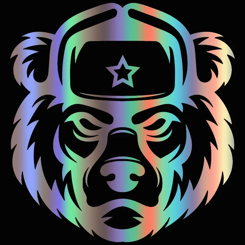 

30708# Bear with earflaps car sticker reflective car decal waterproof stickers on rear bumper window vinyl die cut no background