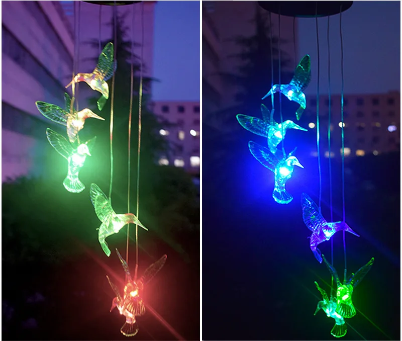 outdoor solar spot lights Solar Light Outdoor Power Supply Led Wind Chime Waterproof Butterfly Hummingbird Night Light Garden Courtyard Decoration solar fence lights