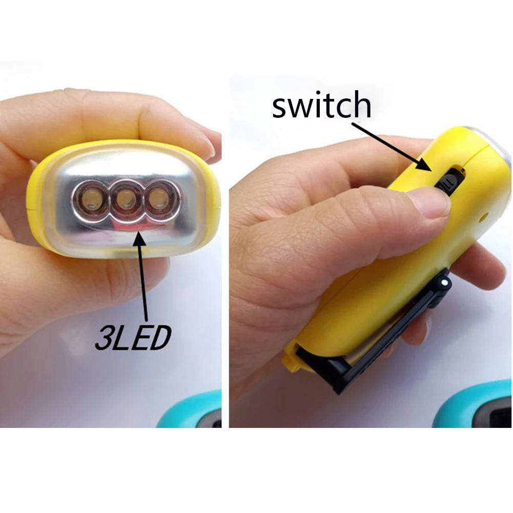 Мини Портативный фонарик на солнечной энергии 3 светодиодный фонарик Ручной Динамо солнечной энергии перезаряжаемая ручка для кемпинга спорта