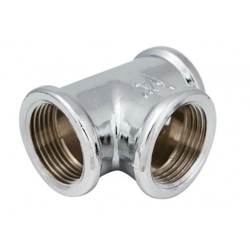 

Water Pipe Equal T Piece BSP Thread Female Connector Hose Fitting 1/2" 3/4" 3/8