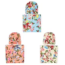 2 шт./компл. ребенка пеленать Обёрточная бумага для детей платье-пачка с бантом Кепки новорожденных принт Одеяло шляпа матери и ребенка поставки 72XC