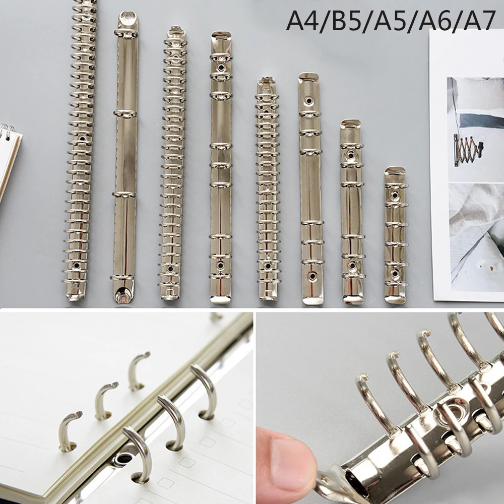 Metal spiral rings binder clip notebook accessory 1/10Pcs metal ring binder metal binder ring notebook accessories book binding supplies loose leaf binder clips binder clip For Diary Notebook Planner A5 A6 A7 File Folder