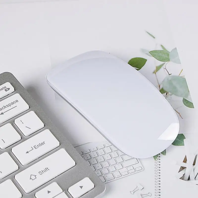 Тонкая портативная Bluetooth мышь, беспроводная Arc компьютерная Волшебная оптическая геймерская мышь, PC белая Mause для ноутбука Macbook
