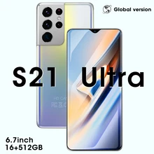 Smartphone S21 Ultra débloqué, téléphone portable, Android, 6.7 pouces, 24 + 48MP, 16 + 512 go, 6000mAh, 4G, 5G, Version internationale 