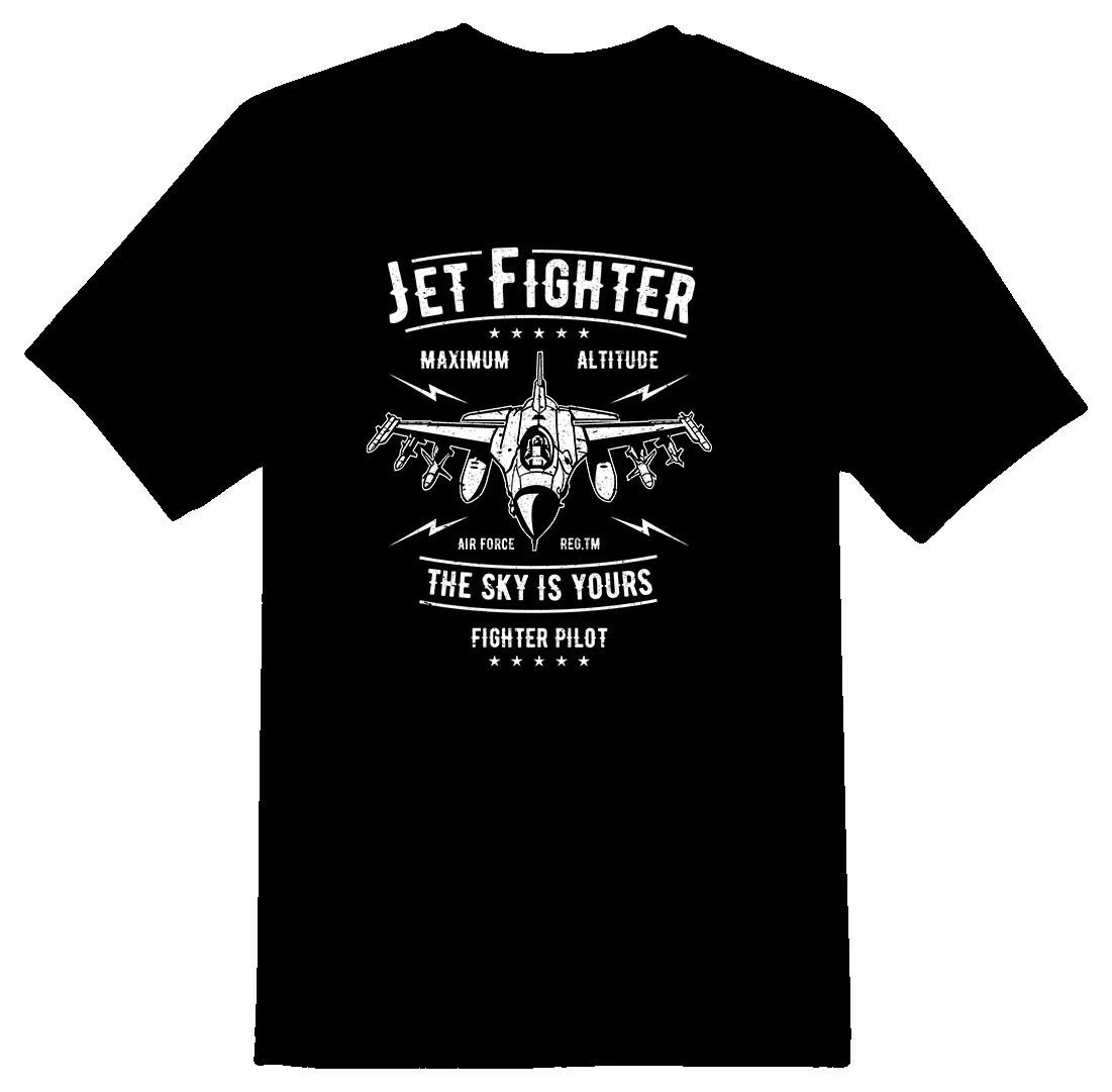 Jet Fighter air force sky is yours tee shirt black or white | Мужская одежда