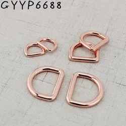 Rose Gold Polished Nickel DIY Bag Accessory Alloy Round Welded D Rings - 30 pieces (Brush antique 19mm)