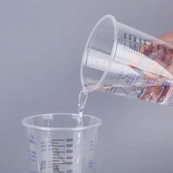 

10Pcs 600ml Clear Plastic Graduated Measuring Cup Paint Liquid Mixing Measuring Tools Container For Kichen Baking Beaker Cooking