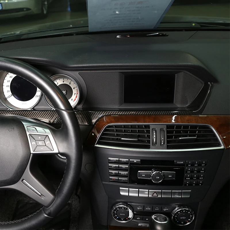 2 шт. углеродное волокно ABS для салона автомобиля Приборная панель для Mercedes Benz C Class W204 2011-2013 автомобильные аксессуары