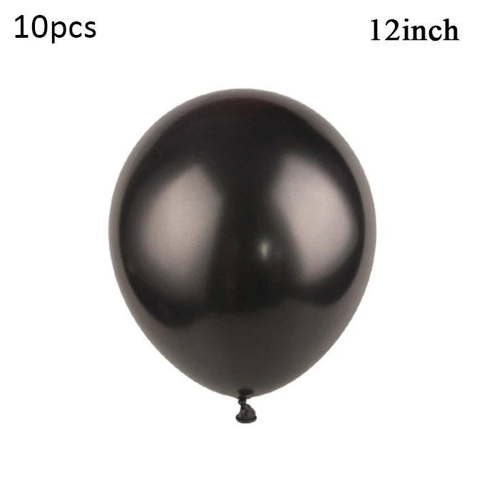 Black Latex balloon Счастливый год алюминиевой фольги шар сплошной цвет воздушные Шары Баннер с надписью комнаты рождественские годовые вечерние украшения - Цвет: Black Latex balloon