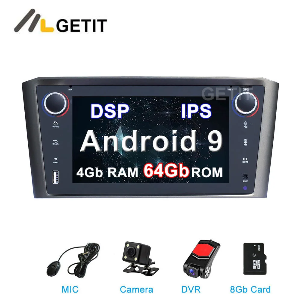 

IPS DSP 64G Android 9 Car DVD Stereo Multimedia Video for Toyota Avensis/T25 2003-2008 Radio GPS Navigation