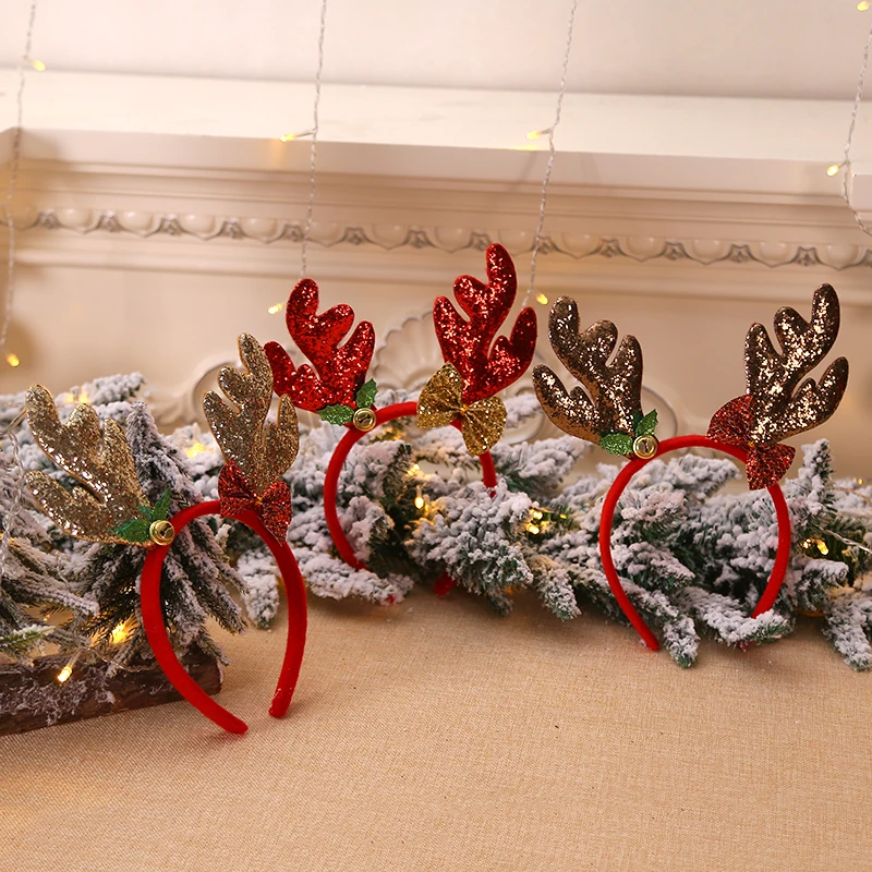 Рождественские оленьи рога вечерние повязка на голову обруч повязка на голову Рождественский детский праздничный Декор