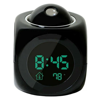 

Alarm Clock LED Wall Ceiling Projection LCD Digital Voices Talking Temperature Meter Smart Clock P7Ding