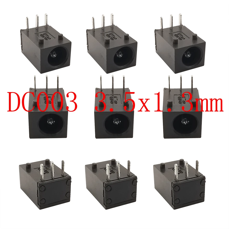 10pcs DC-003 3.5*1.3mm DC Power Jack Socket Connector 3-Pin Panel Mount PlugS.BE