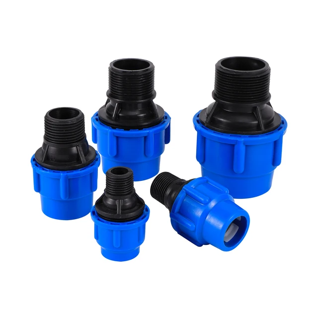 1/2 "3/4" 1 "1" 1,2 "1,5" Férfi Szál 20/25/32/40/50 Mm -Es Pe -Cső Egyenes Csatlakozó Öntözőrendszer Pvc Cső -Konverziós Kapcsolás