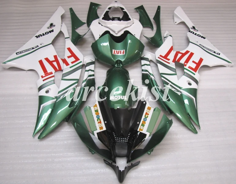 ABS литья под давлением Обтекатели комплект подходит для YAMAHA YZF-R6 2008- 08 09 10 11 12 13 14 15 16 Кузов Набор глянцевый синий - Цвет: green