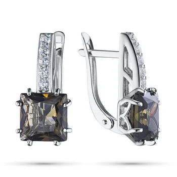 

Earrings made of silver with раухтопазом and cubic zirconia 203114-010-0019