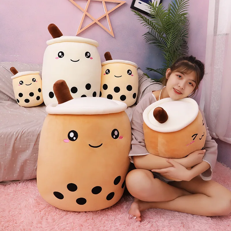 25cm Bubble Tea Cup Plush Toy Stuffed Food Milk Tea Soft Doll Boba Fruit Tea Pillow Cushion Kids Toys Birthday Gift boba pal plush milk tea cup cuddle pillow cute soft cuddle pillow cushion girl bubble tea cup plush toy doll children s day gift