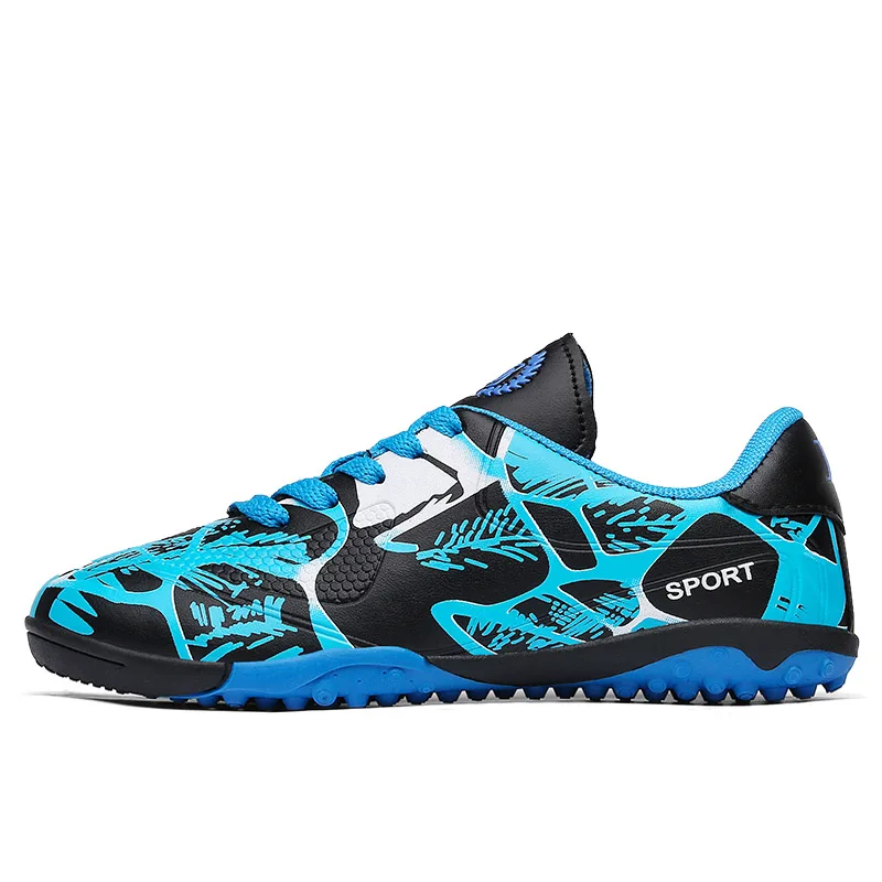 blue turf spikes Футбольные бутсы мужские футбольные шипованные бутсы тренировочные футбольные бутсы дерн шипы домашние спортивные кроссовки Futsal Мальчики Chuteira Futebol - Цвет: blue turf spikes