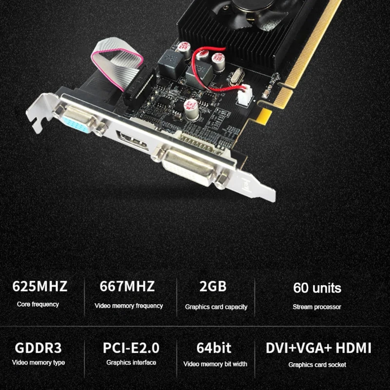 2022 Low Profile for hd7450 Image Card PCIE 2.0 Halfheight Graphics