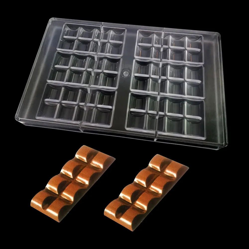 

3D PC Chocolate bar Mold Polycarbonate Food Grade Chocolate Mould Candy bakeware baking Pastry jelly Tool