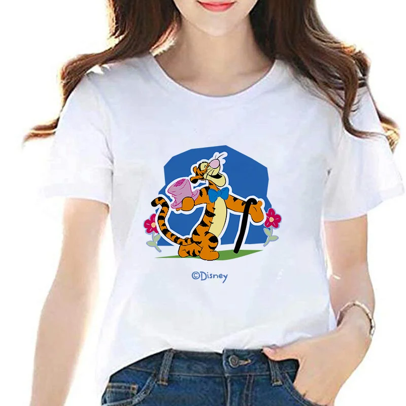 ディズニー漫画くまのプーさんティガープリントtシャツ女性半袖oネックルーズガールtシャツ夏ユニセックスtシャツシャツトップス T Shirts Aliexpress