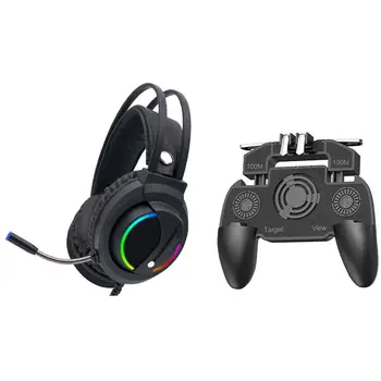 

Gaming Headset Surround Sound 7.1 Channel USB Headset with 3 in 1 for PUBG Mobile Gamepad Joystick