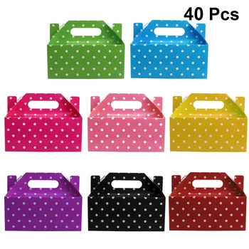 

40pcs Dots Paper Boxes For Packaging Box Candy Box Storage Box Paper Gift Box For Wedding Birthday Baby Shower Party Supplies
