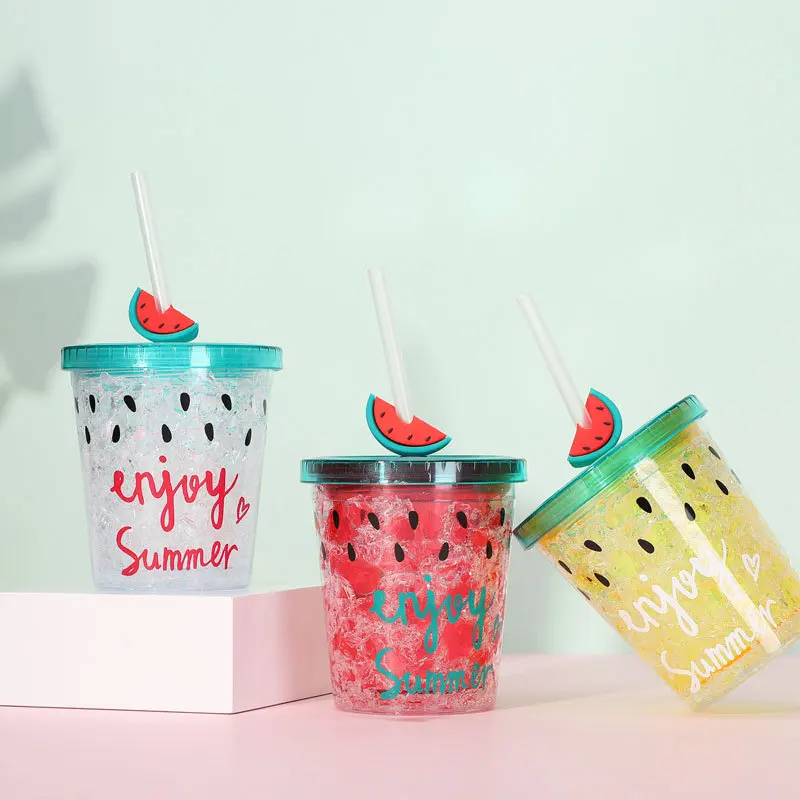 Watermelon Acrylic Tumblers with Matching Straw Set