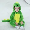 Umorden-Disfraz de dinosaurio Kigurumi Green para bebé, Mono para niño pequeño, mono de franela, cómodo ► Foto 2/6