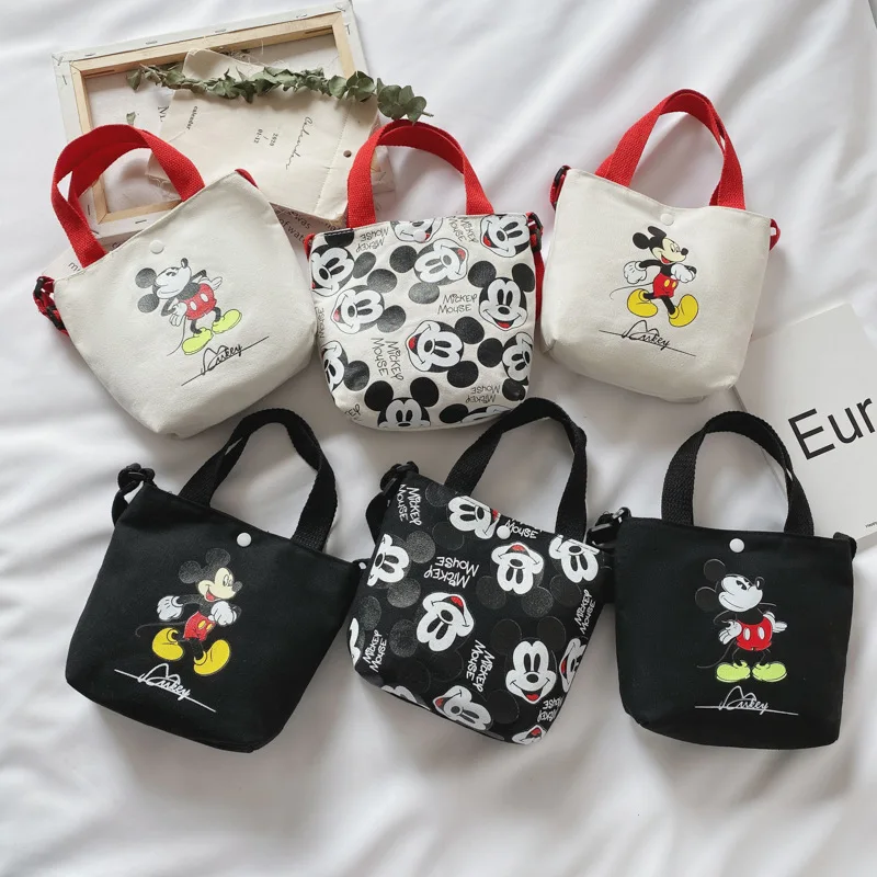 Bolso de hombro con diseño de dibujos animados de Disney, bandolera pequeña de lona coreana para chico y chica