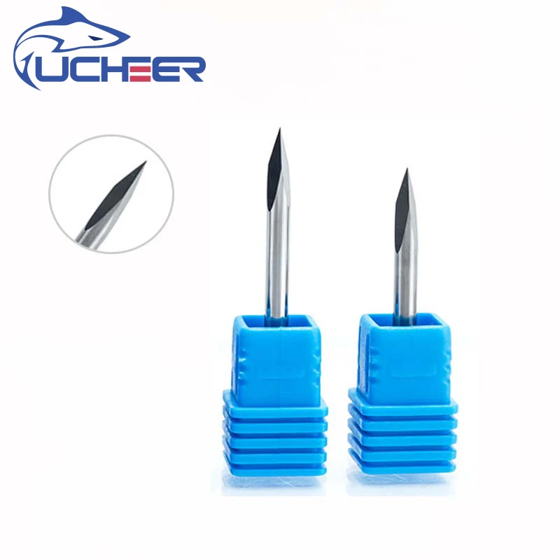 

UCHEER 1pc 3.175mm tip0.1 3 Edge/face Carbide Pypamid bits Good CNC Engraving Router Bits Machine Stone Carving Tools sale