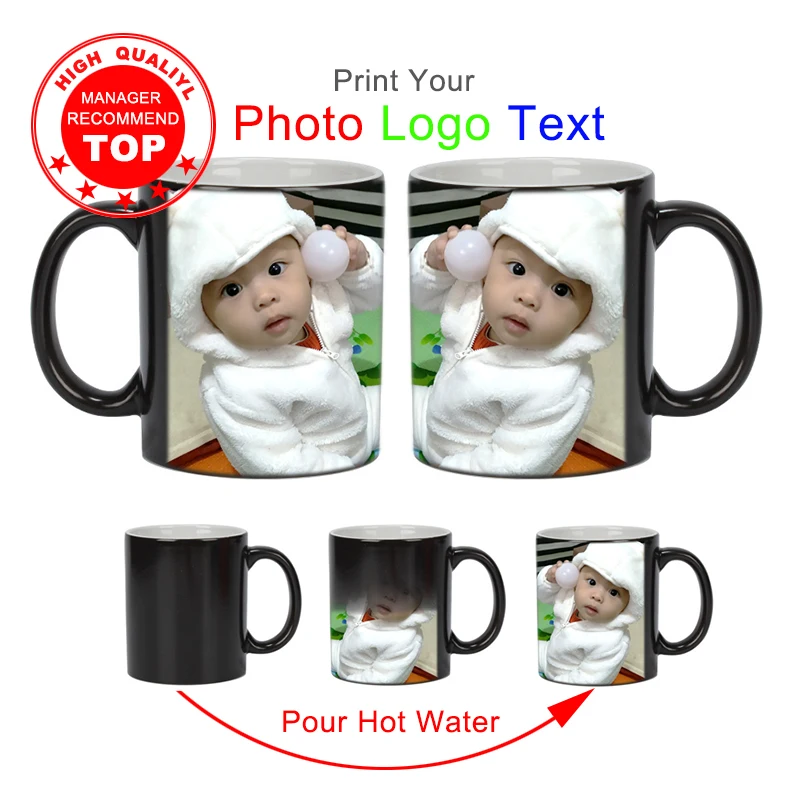 halfgeleider wagon Uitgebreid Creatieve Diy Foto Mok Magische Mok Warmtegevoelige Keramische Mokken Kleur  Veranderende Koffiemokken Melk Cup Gift Print Foto 'S|Mokken| - AliExpress