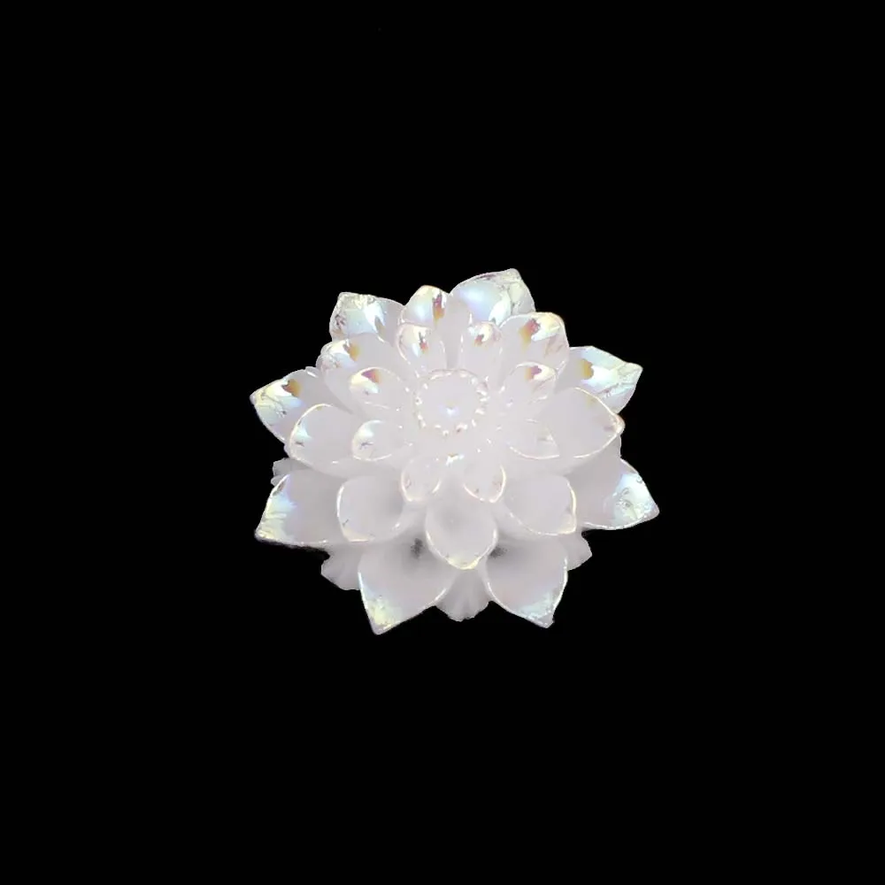 AB Color 20mm Resin Flower Flatback Resin Cabochon Decoration Crafts Accessories Wedding Buttons Craft Scrapbook 10pc