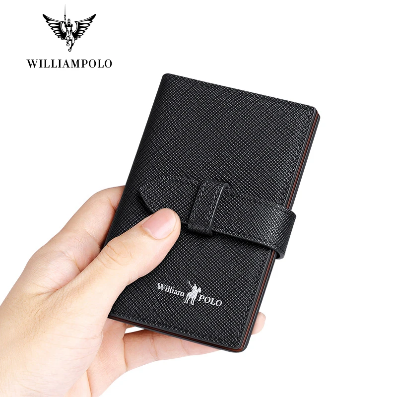 Мужские визитницы из коровьей кожи WILLIAMPOLO кредитницы чехол для удостоверения