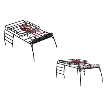 

Metal Roof Luggage Rack with 6 White LED Light for 1/10 AXIAL SCX10 D110 D90 Jeep Wrangler RC Crawler Climbing Car