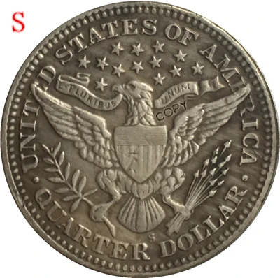 США 1899 P, O, S Парикмахерская или голова свободы четверть долларов копии монет